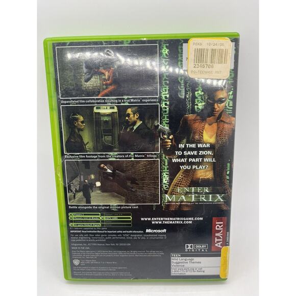 Enter the Matrix (Microsoft Xbox, 2003) Complete In Case CIB - Tested - Picture 5 of 11